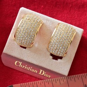 Christian Dior Crystal earrings clip on